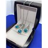 Image 3 : Ladies Heart Gemstone Earring and Necklace Set