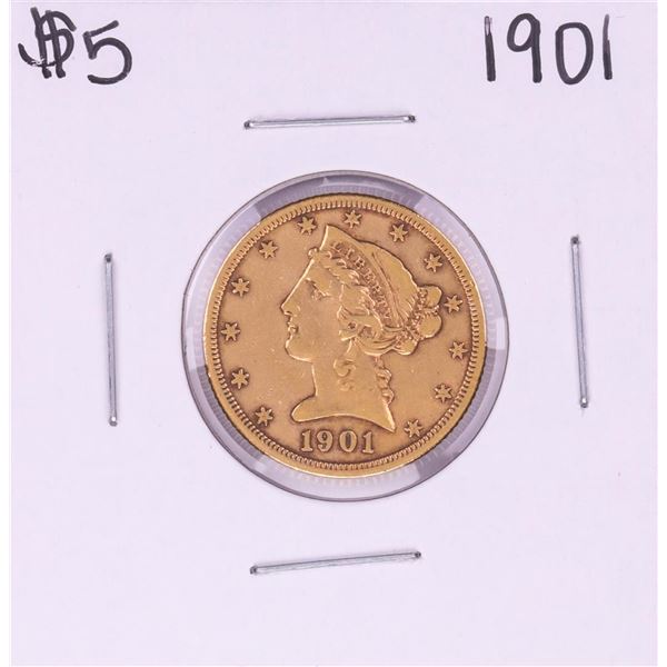1901 $5 Liberty Head Half Eagle Gold Coin