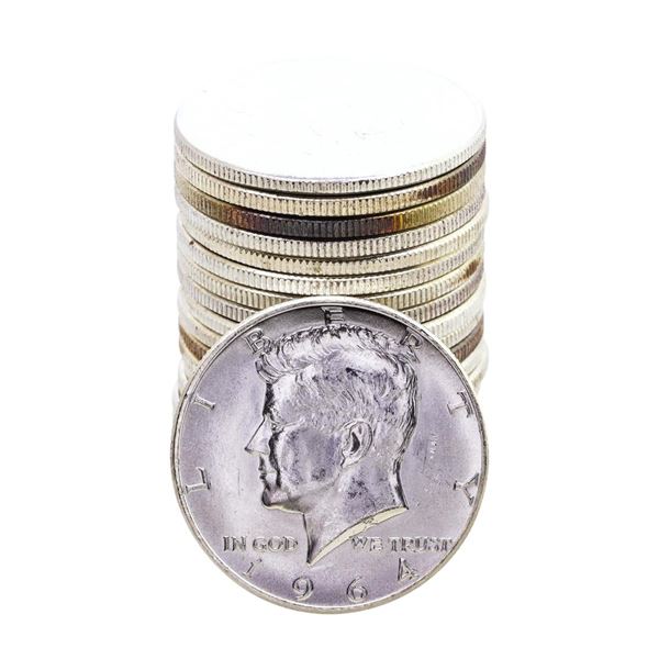 Roll of (20) Brilliant Uncirculated 1964 Kennedy Half Dollar Coins