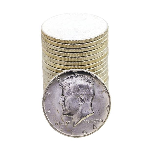 Roll of (20) Brilliant Uncirculated 1964-D Kennedy Half Dollar Coins