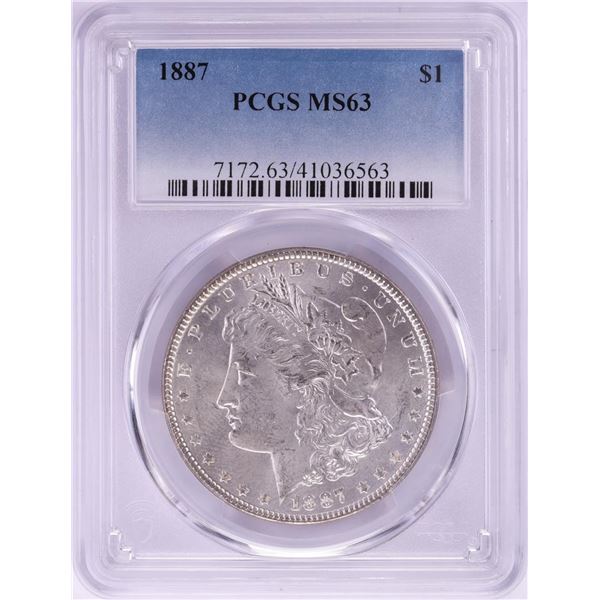 1887 $1 Morgan Silver Dollar Coin PCGS MS63