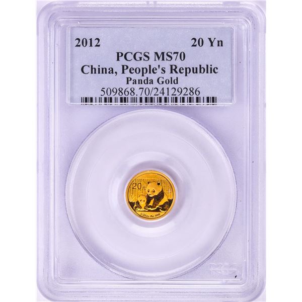 2012 China 20 Yuan People's Republic Panda Gold Coin PCGS MS70