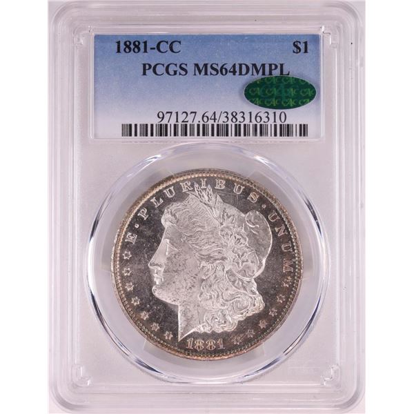 1881-CC $1 Morgan Silver Dollar Coin PCGS MS64DMPL CAC