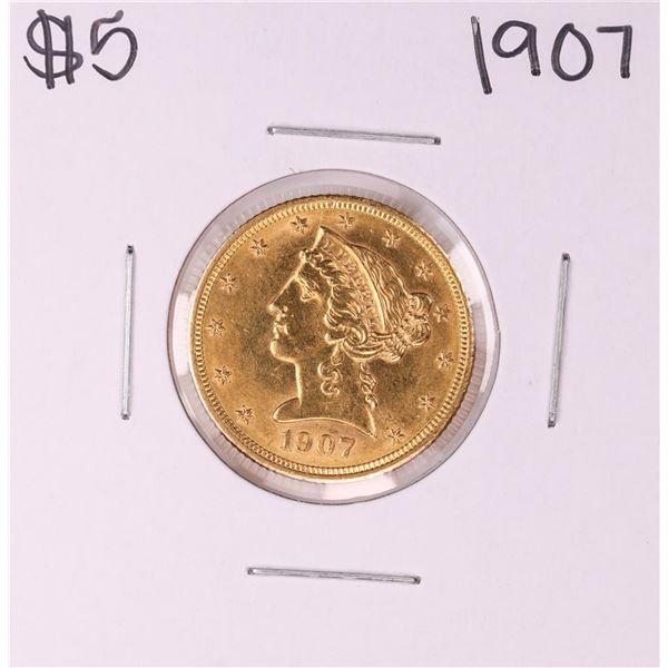 1907 $5 Liberty Head Half Eagle Gold Coin