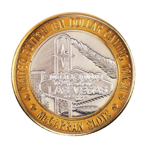.999 Silver McCarran International Airport $10 Casino Limited Edition Gaming Token