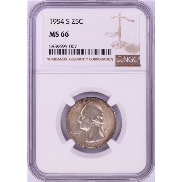 1954-S Washington Quarter Coin NGC MS66