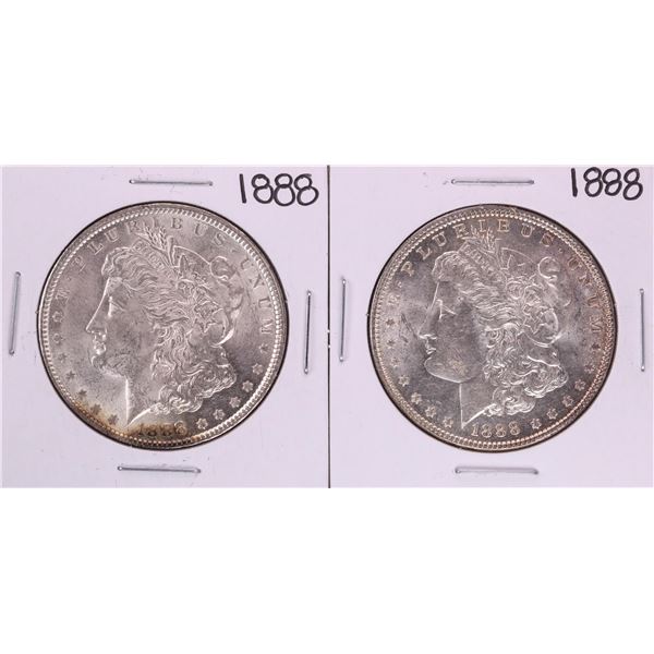 Lot of (2) 1888 $1 Morgan Silver Dollar Coins