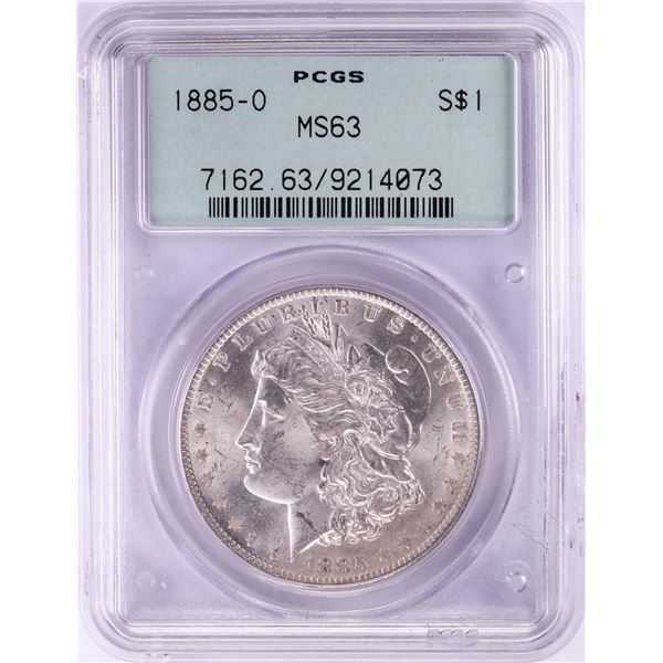 1885-O $1 Morgan Silver Dollar Coin PCGS MS63 Old Green Holder