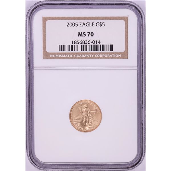 2005 $5 American Gold Eagle Coin NGC MS70