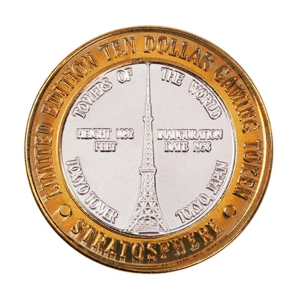 .999 Silver Stratosphere Las Vegas, Nevada $10 Casino Limited Edition Gaming Token