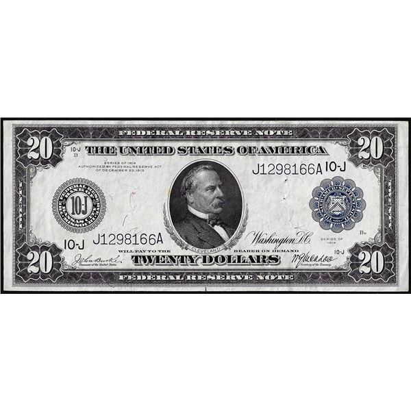 1914 $20 Federal Reserve Note Kansas City