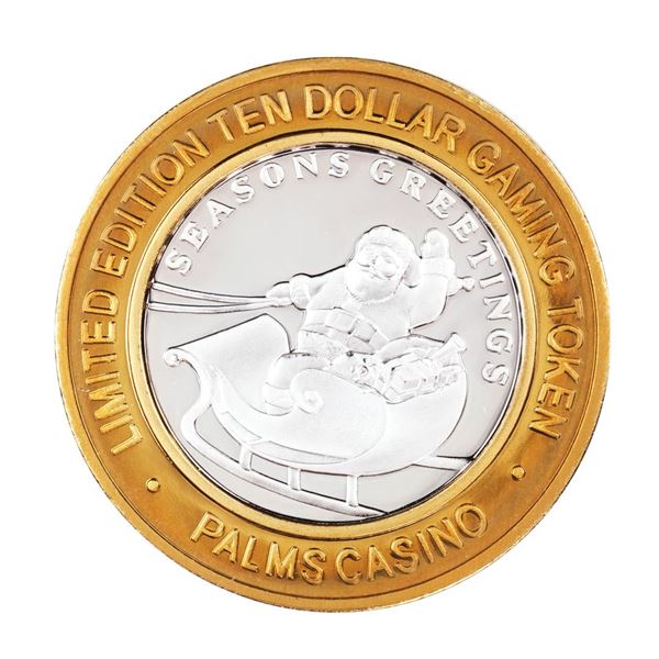 .999 Silver Palms Casino Las Vegas Nevada $10 Limited Edition Gaming Token