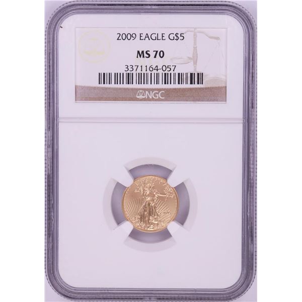 2009 $5 American Gold Eagle Coin NGC MS70