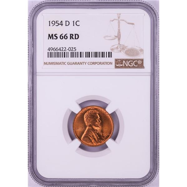 1954-D Lincoln Wheat Cent Coin NGC MS66RD