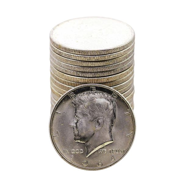 Roll of (20) Brilliant Uncirculated 1964-D Kennedy Half Dollar Coins