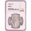 Image 1 : 1884-O $1 Morgan Silver Dollar Coin NGC MS62 Nice Toning