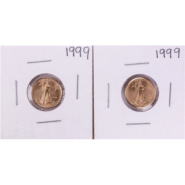 Lot of (2) 1999 $5 American Gold Eagle Coins