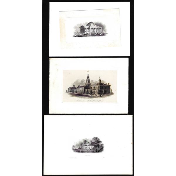 Lot of (3) 1800's Vignette from Original Proof Plates