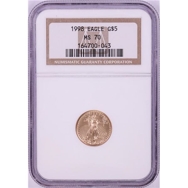 1998 $5 American Gold Eagle Coin NGC MS70