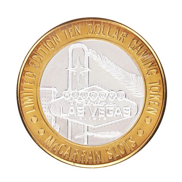 .999 Silver McCarran International Airport $10 Casino Limited Edition Gaming Token
