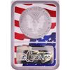 Image 2 : 2019-W $1 Proof American Silver Eagle Coin NGC PF70 Ultra Cameo Memorial Day Flag Core