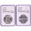 Image 1 : Lot of (2) 1958-D Franklin Half Dollar Coins NGC MS63FBL