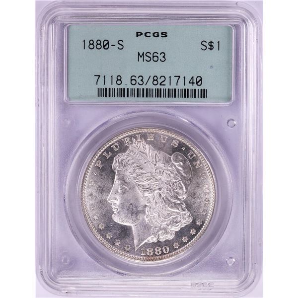 1880-S $1 Morgan Silver Dollar Coin PCGS MS63 Old Green Holder