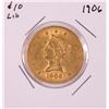 Image 1 : 1906 $10 Liberty Head Eagle Gold Coin