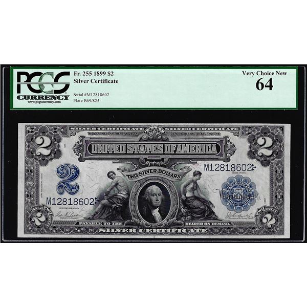 1899 $2 Mini-Porthole Silver Certificate Note Fr.255 PCGS Very Choice New 64