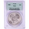 Image 1 : 1886 $1 Morgan Silver Dollar Coin PCGS MS63 Old Green Holder