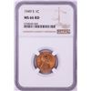 Image 1 : 1949-S Lincoln Wheat Cent Coin NGC MS66RD
