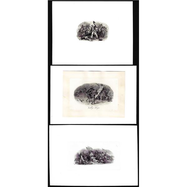 Lot of (3) 1800's Vignette from Original Proof Plates