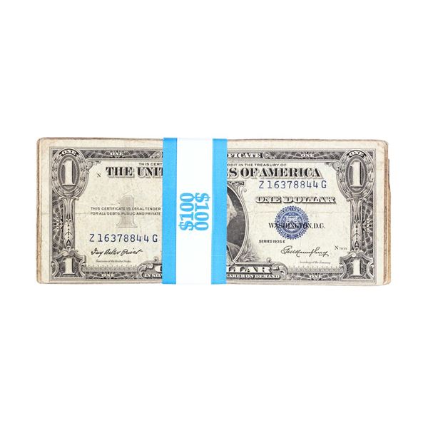 Lot of (100) 1935A-H $1 Silver Certificate Notes