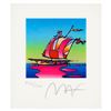 Image 2 : Peter Max "Cosmic Sailboat" Limited Edition Lithograph on Paper