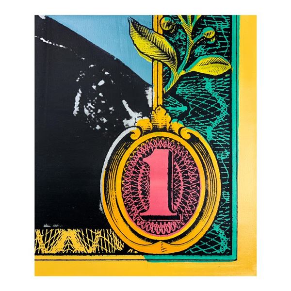 Steve Kaufman (1960-2010) "Bottom of a Dollar" Original Mixed Media on Canvas