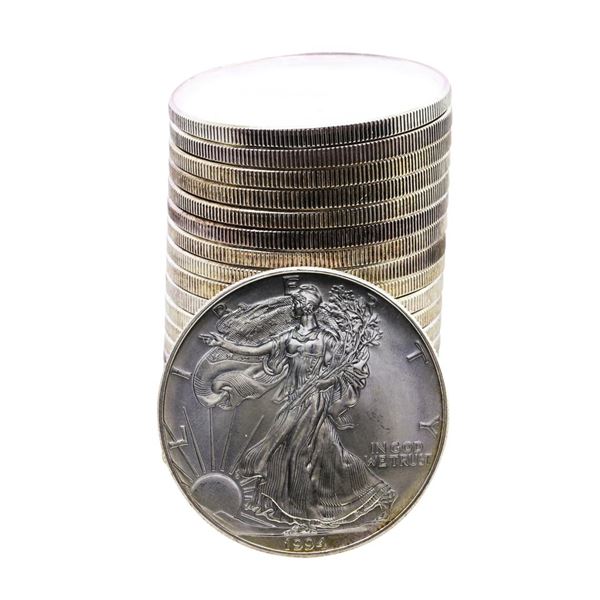 Roll of (20) Brilliant Uncirculated 1994 $1 American Silver Eagle Coins