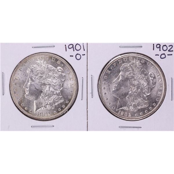 Lot of 1901-O & 1902-O $1 Morgan Silver Dollar Coins