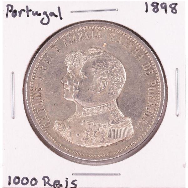 1898 Portugal 1000 Reis Silver Coin