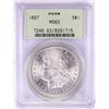 Image 1 : 1897 $1 Morgan Silver Dollar Coin PCGS MS63 Old Green Holder