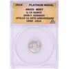 Image 1 : 2014 Proof 1/10 oz Platinum JFK Apollo 11 Anniversary Medal ANACS MS67