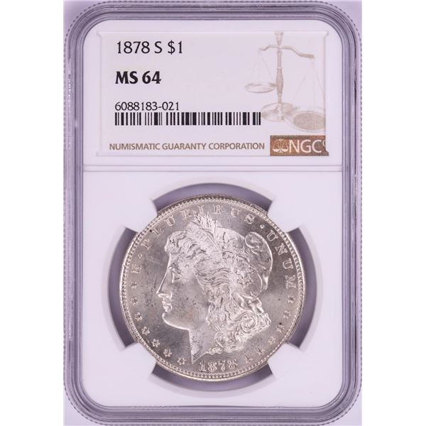 1878-S $1 Morgan Silver Dollar Coin NGC MS64