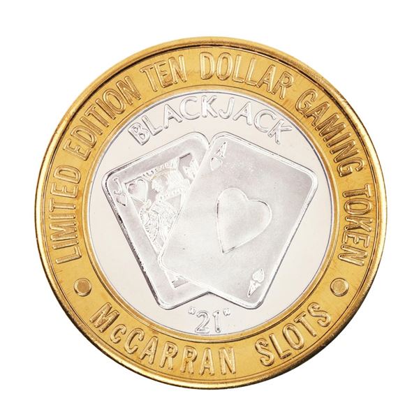 .999 Silver McCarran International Airport $10 Casino Limited Edition Gaming Token