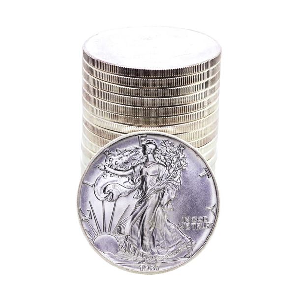 Roll of (20) Brilliant Uncirculated 1987 $1 American Silver Eagle Coins
