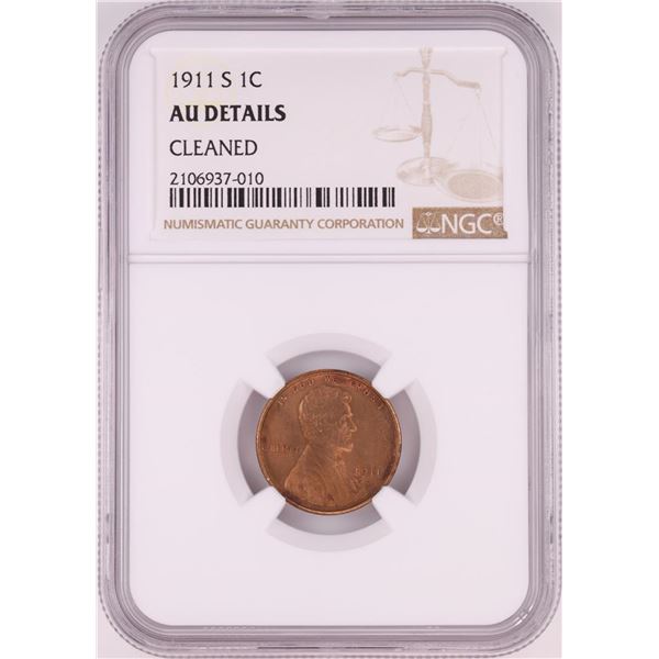 1911-S Lincoln Wheat Cent Coin NGC AU Details