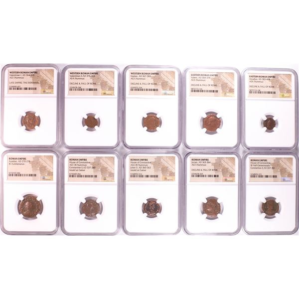 Lot of (10) Ancient Roman Empire Coins NGC Certified