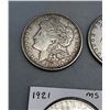 Image 2 : Five Morgan Silver Dollars