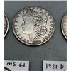 Image 3 : Five Morgan Silver Dollars