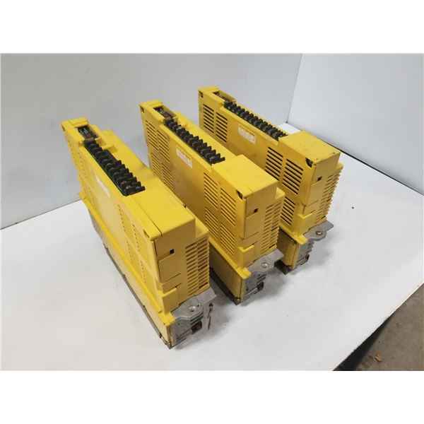 (3) FANUC A06B-6066-H006 SERVO AMPLIFIER (COVERS MISSING)