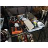 Image 1 : 3 trays of Ridgid 18 volt charger, heavy duty legs, makeup mirror and more