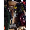 Image 3 : Box of tools with hedger, vacuum and oil heater